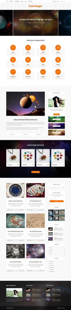 Astrology WordPress Theme For Astrologers & Astro Cosmetology Services