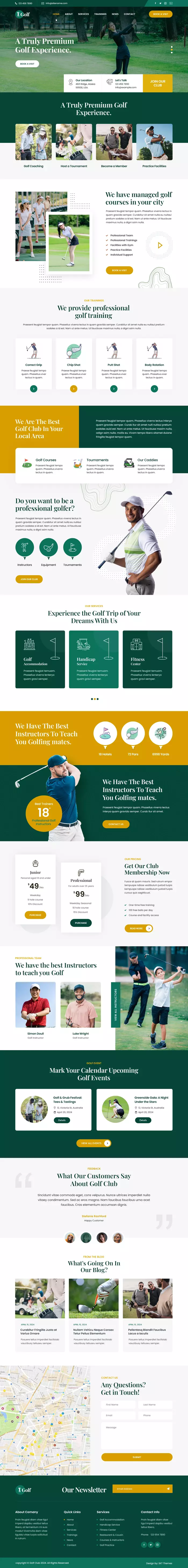 Golf Training WordPress Theme