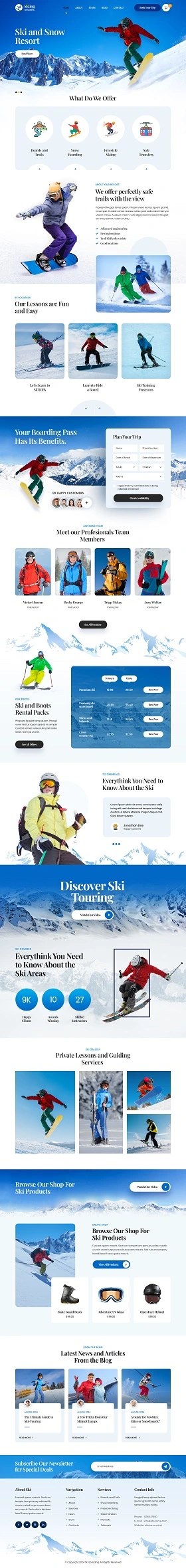 Snowboard school WordPress theme