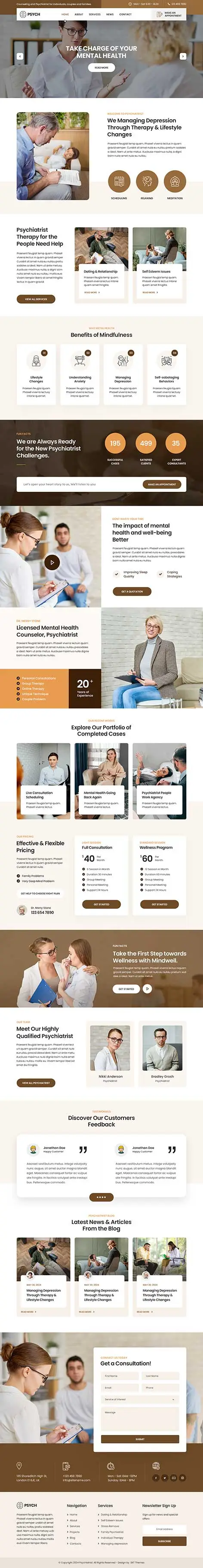 Best Psychiatric Clinic WordPress Theme