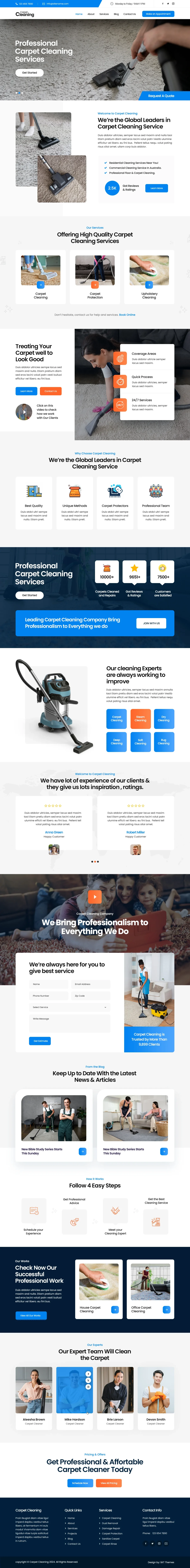 Carpet WordPress Theme design for Carpet Cleaning website services